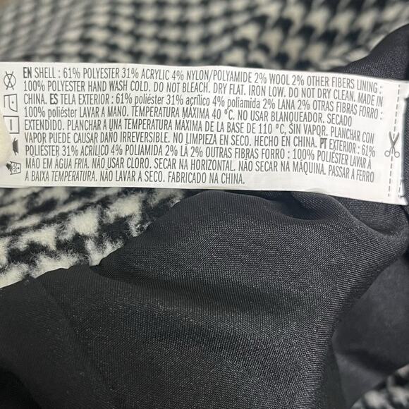 Forever 21 Button Front Mini Skirt - Black White Houndstooth, Size M - Picture 9 of 10